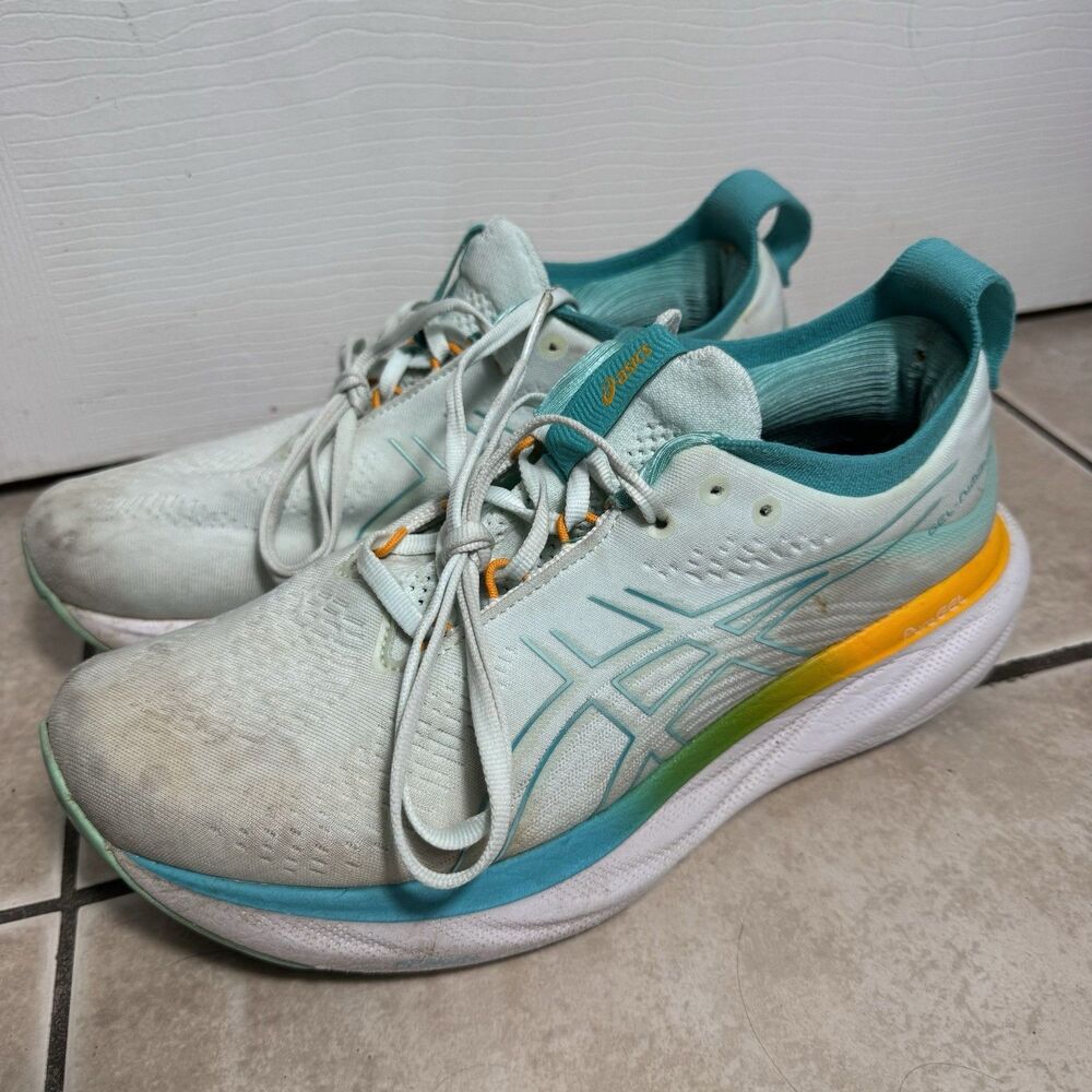 Asics Gel-Nimbus 25 Women's Size 9.5 Sneakers Mint Blue Running Shoes 1012B549